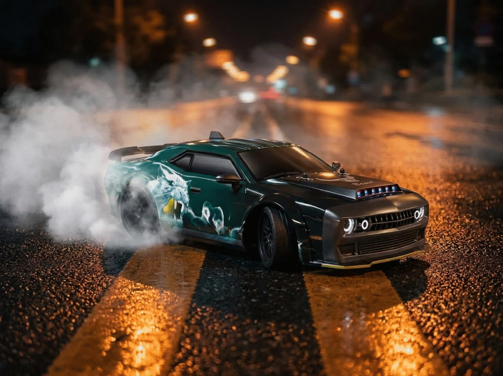 Auto RC Drift SG216PRO derrapando de noche